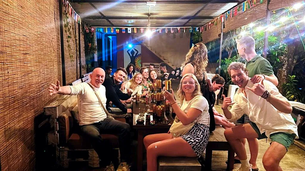 Guests socialising in the evening