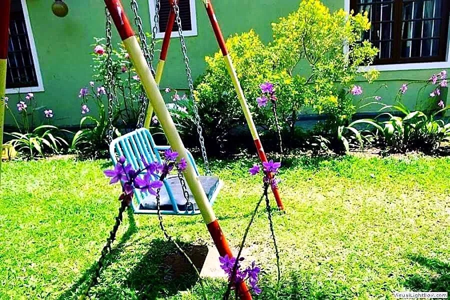 A swing in the garden at Rock View Hostel Ella